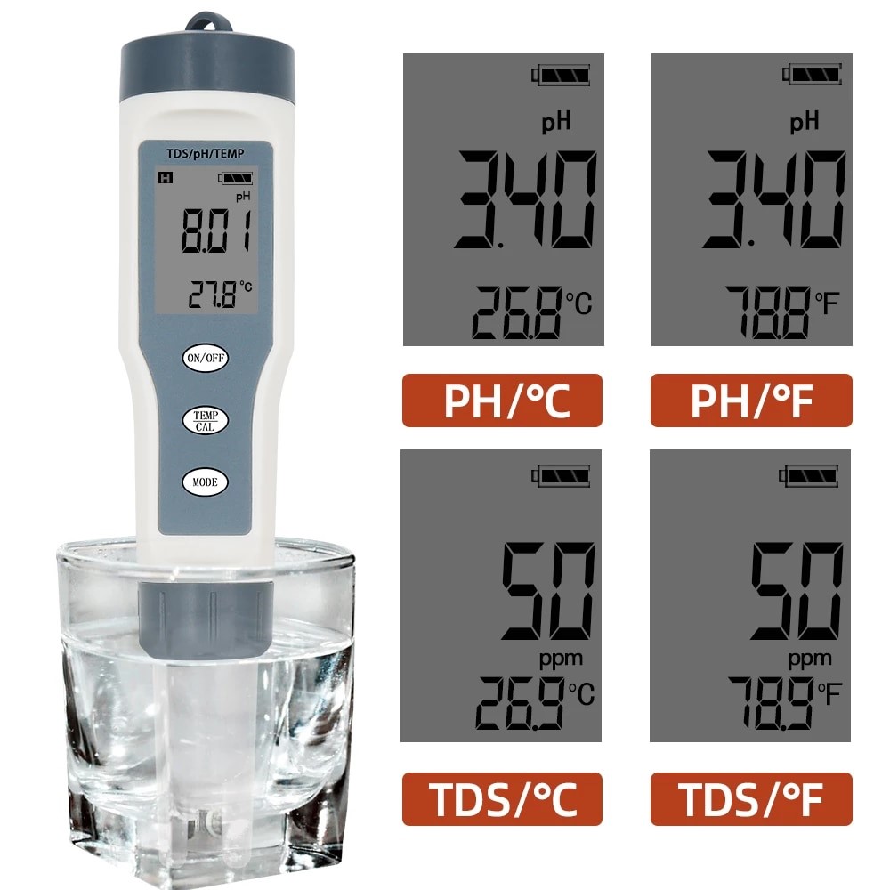 TDS/pH Meter-3 In 1 (pH/TDS/Temp.)